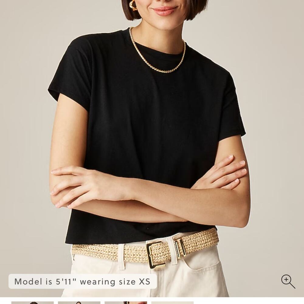 J.Crew Feather jersey cropped T-shirt